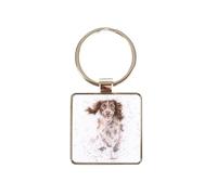 Wrendale Schlüsselanhänger Springer Spaniel Hund 4x4cm Metall Silber Design