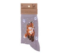 Wrendale Designs Socken, wilder Fuchs, Grau