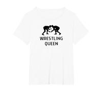 Wrestling Queen Outfit Frauen T-Shirt, Damen Große Größen, Weiß, 2X
