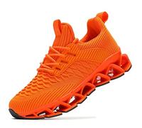 Wrezatro Damen Slip on Walking Laufschuhe Blade Tennis Casual Fashion Sneakers Komfort rutschfest Arbeit Sport Athletic Trainer, Orange/Abendrot im Zickzackmuster (Sunset Chevron), 37 EU