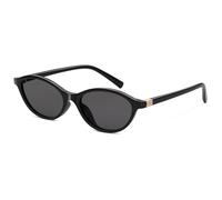 Wrimen Sonnenbrille Damen-polarisiert-Oval-Retro-UV400 Schutz-Mode-Brille-Vintage-Schmale-Classic-Trendy-sunglasses woman-Schwarz