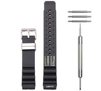 WRISTARMOR 24 mm schwarzes Gummi-Uhrenarmband, kompatibel mit Citizen Promaster nd Limits, Solarsport, Taucher, Ersatzarmband, Edelstahl-Lünette für Damen und Herren