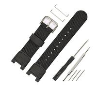 WRISTARMOR 25 mm Nylon-Armband, kompatibel mit Casio SGW-100/SGW-200/GW-3000B/GW-3500B, Lederarmband, Schwarz, 18mm, Classic