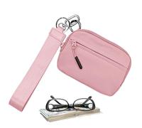 Wristlet Pouch Keychain - Credit Card Wallet - Waterproof Nylon Key Ring Wallet, Compact Credit Card Wallet with Hand Strap for Protection and Safety, rose, Refer to description, Unisex