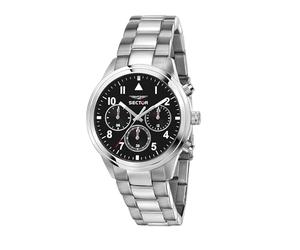 Wristwatch Sector R3253540013 Series 670 Dual Time 40 mm 5 ATM Analog Herren Silber