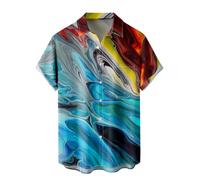 WRITKC Tropische Hemden mit Knopfleiste, Urlaub, lässig, Hawaii, kurzärmelig, lockere Strandhemden, Farben: 37, L