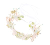 WRITWAA 1 Stück Blumenkranz Haarschmuck für und Verstellbares Stirnband mit Bunten Stoffblumen für Hochzeiten Partys und Fotoshootings