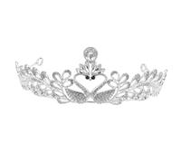 WRITWAA 1 Stück Strass Schwanenkrone Braut Tiara Stirnband Haarschmuck Für Mädchen Hochzeitsdeko Königin Tiara Strass Tiara Elegante Braut Hochzeit Haarschmuck Legierung Zufällige Farbe