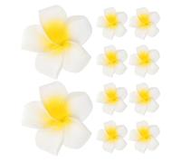WRITWAA 10 Stück Hawaiianische Plumeria Haarspangen aus Langlebigem Eva Schaum 4cm Weiße Frangipani Blüten für Strand Hochzeit und Tropische Haarschmuck Dekoration