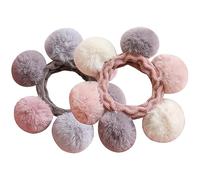 WRITWAA 2 Stück Plüsch Haargummis mit Haarball Elastische Haarbänder für Mädchen Weiche Haarschmuck für Alltag und Besondere Anlässe Zufällige Farbe