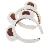 WRITWAA 2 Stück Teiliges Weißes Bärenohren Haarband für Damen und Mädchen Kuscheliges Elastisches Plüsch-headband Passend für Makeup Waschen Halloween Cosplay und Weihnachtsfeiern