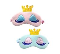 WRITWAA 2stücke Augenmaske Schlaf Aus Baumwolle Cartoon-design Für Schlafen Augenklappe Bequeme Augenmaske Mit Eisbeutel Für Heimreise Blau
