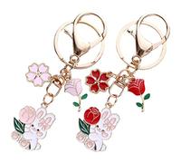 WRITWAA 2stücke Bunny Schlüsselanhänger Mit Blumenmotiv Süßer Schlüsselring Für Taschen Und Rucksäcke Dekorativer Und Für Und Familie