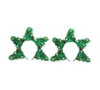 WRITWAA 2stücke Weihnachtsbaum-haarreif mit Glitzernden Pailletten und Lametta-folie Weihnachtlicher Haarschmuck für Damen und Mädchen Festliches Kopfschmuck Accessoire