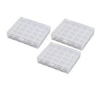 WRITWAA 3 Stück Spulenkapsel Organizerbox Transparent Mit 25 Fächern Aus Langlebigem Kunststoff Nähmaschinen Spulen Aufbewahrungsbox Für Bastelbedarf Und Reisen