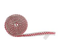 WRITWAA 4 Stück Selbstklebendes Strassband mit Funkelnden Perlen und Abs Material 3mm Breite Glitzerstreifen zum Basteln Dekorieren von Hochzeiten und Partydekorationen 91cm Rolle