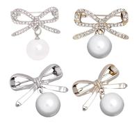 WRITWAA 4 Stück Strassbroschen aus Legierung mit Anti Spanner Nadeln Elegante Korsagen Broschen zur Dekoration und Fixierung von Kleidung und Taschen im Outfit