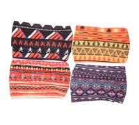 WRITWAA 4stücke Afrikanisches Stirnband Stoffstirnbänder Für Damen Breites Stirnband Mit Afrikanischem Muster Leicht Abzulegen Reißfest Für Yoga Laufen Und Alltag