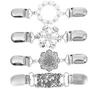 WRITWAA 4stücke Schal Clips für Damen Strickjacken Kragenclips Vintage Pullover Clips Dekorative Schalbefestigung für Damenbekleidung