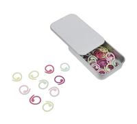 WRITWAA 50 Stück Metall Maschenmarkierer Spiralförmig mit Aufbewahrungsbox Abnehmbare Bunte Strick und Häkelringe für Handarbeiten Rundstricken