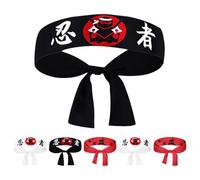 WRITWAA 6 Stück pack Japanische Stirnbänder aus Polyester Schweißabsorbierend und Größenverstellbar Stylisch für Karate Training und Sushi Partys