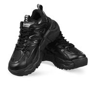 WRITWAA Chunky Sneakers Damen Mit Dicker Rutschfester Pu-Sohle Modische Robuste Sportschuhe Für Alltag Und Outdoor Komfortable Schnürer in Vielseitig Kombinierbar