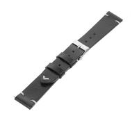 WRITWAA Dünnes Uhrenarmband aus Rindsleder 20mm Schwarz Verstellbares Armband für Herren Komfortable Handgelenkschlaufe Austauschbares Ersatzband für Herrenuhr
