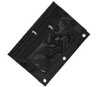 WRITWAA Federmäppchen aus Netzgewebe mit Reißverschluss Großes 3 Ring Etui für Büro und Schule Stiftetasche mit Transparenten Fächern Schwarz