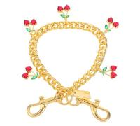 WRITWAA Frucht Taschenanhänger Kettenriemen aus Legierung Goldfarbene Umhängetasche Verlängerungskette Vielseitiger Fruchtanhänger für Handtaschen und Geldbörsen