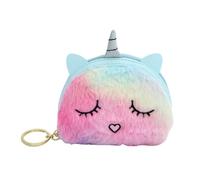WRITWAA Kleine Einhorn Geldbörse zum Halten von Geldscheinen und Quittungen für Damen und Mädchen aus Plüsch Modischer Kleiner Münzbeutel Zufällige Farbe Beim Einkaufen