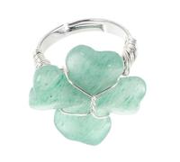 WRITWAA Kristallklee Ring Damen Handgefertigter Vierblättriger Kleeblatt Ring aus Silber Leichter Glücksbringer Schmuck für Geburtstag Jahrestag und Valentinstag