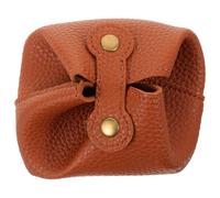 WRITWAA Mini Münzbeutel aus Verschleißfestem Multifunktionale Kleine Geldbörse Tragbare Coin Pouch für Outdoor Eleganter Brauner Organizer für Kopfhörer und Kleingeld