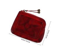 WRITWAA Münzgeldbörse Aus Rindsleder Kleine Retro-kleingeldbörse Für Damen Tragbares Mini-münzfach Mit Platz Für Münzen Scheine Und Fahrkarten