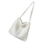 WRITWAA Plüsch Schultertasche für Frauen und Studenten Leichte und Abnehmbare Handtasche aus Wolle Schöne Umhängetasche für Schule und Alltag 1stück