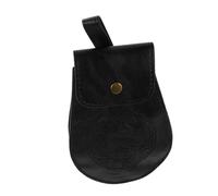 WRITWAA Renaissance-gürteltasche aus Robustem Material Schwarze Wikinger-kostümzubehör mit Gürtelverschluss Praktisch für Mittelalterpartys und Alltag
