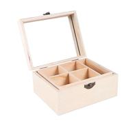 WRITWAA Schmuckschatulle Mit Spiegel Handgemachte Holzschatulle Für Kinder Organizer Für Schmuckaufbewahrung Leichte Holzkiste Mit Doppelspiegel Für Zuhause Und Unterwegs