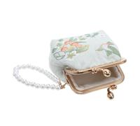 WRITWAA Stitch Geldbörse für Damen Clutch mit Blumenmuster und Besticktem Verschluss Stoffgeldbörse mit Münzfach Hübsche Kosmetiktasche für Mädchen