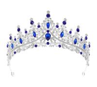 WRITWAA Strass Krone Für Frauen 16X15.5X7Cm Barock Diadem Haarschmuck Geburtstagskrone Prinzessin Tiara Für Hochzeit Party Weihnachtsfeier