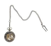 WRITWAA Vintage Taschenuhr Tragbar aus Legierung mit Handaufzug im Modischen Stil Mechanische Durchbrochene Taschenuhr Goldfarben Zufällige Farbe als Geschenk oder Schmuck