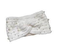 WRITWAA Winter Stirnband Damen Gestricktes Haarband Mit Perlen Elastisches Headband Für Frauen Warmes Haarband Für Skifahren Laufen Spaziergänge Und Outdoor-Aktivitäten