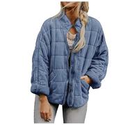WRXDWM Winterjacke Damen, Steppjacke Damen Warm Sweatjacke Langarm Mantel Wintermantel mit Taschen Casual Mode Outdoor Jacken mit Reißverschluss Einfarbige Jacke Winter Outdoorjacke Steppmantel