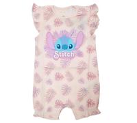 WS-Trend EplusM Stitch Baby Mädchen Strampler - 2 Farben zur Auswahl (Rosa oder Gelb) - Kurzarm Sommer Einteiler aus Baumwolle - Gr. 62-92 - Offizielles Lizenzprodukt, Farbe: Rosa, Größe: 68