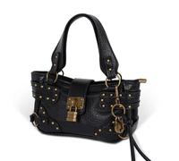 Wsdsgz Retro Inspirierte Handtasche Mit PU Leder Und Nieten Detail Umhängetasche Verstellbarer Riemen Unterarm Geldbörse Für Modeliebhaber Gothic Punk Umhängetasche