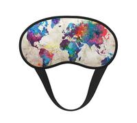WSHFFILO Abstrakte Weltkarte bedruckte Verdunkelungs-Schlafmaske, Reise-Augenmaske