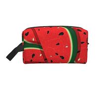 WSHFFILO Aufbewahrungstasche mit rotem Wassermelonen-Motiv, Make-up-Tasche, Reise-Kulturbeutel, weiß, Einheitsgröße