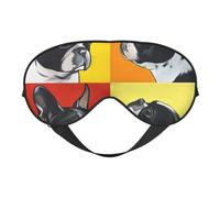 WSHFFILO Augenmaske mit niedlichem Mops-Aufdruck, doppelseitig, weich, Verdunkelung, Schlafhilfe, Augenmaske, Reise-Augenmaske