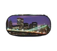 WSHFFILO Bedrucktes Federmäppchen, Motiv: New York Night, Schwarz , Einheitsgröße, Münztasche