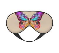 WSHFFILO Bunte Schmetterlings-bedruckte doppelseitige weiche Verdunkelungs-Augenmaske, Einschlafhilfe, Augenmaske, Reise-Augenmaske