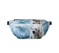 WSHFFILO Cool Animal White Polar Bear Printed Crossbody Waist Pack Casual Chest Bag