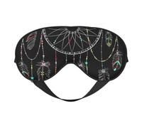 WSHFFILO Dark Dream Catcher bedruckte doppelseitige weiche Verdunkelungs-Augenmaske, Schlafhilfe, Augenmaske, Reiseaugenmaske